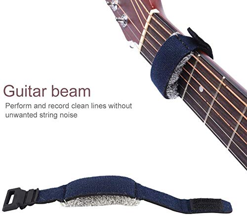 Guitar String Mute Dampener for Acoustic Classical Electonic Folk Guitar Bass Ukulele Base Tape,Eliminating Solo Tap Slap Noise Sound Weaken Muffler Silencer Beam Strap Black