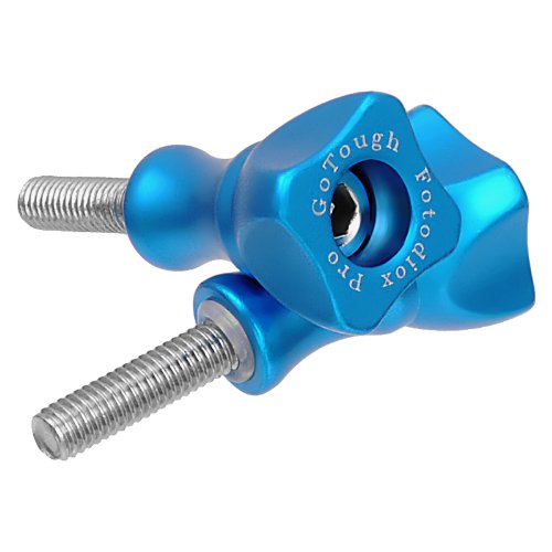 GoTough 25mm Blue Metal Thumbscrew Compatible with GoPro HERO3, HERO3+, HERO4, HERO5, HERO6, HERO7 2-Prong Mounting System Short