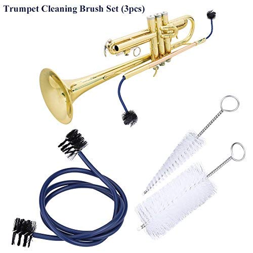 Dilwe Trumpet Cleaning Kit, Trumpet Brushes Set Musical Instrument Maintenance Accessory