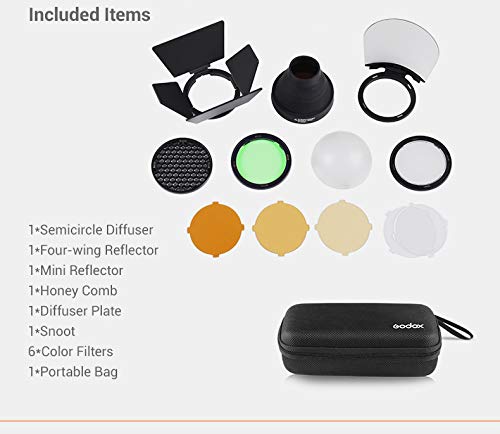Godox AK-R1 Pocket Flash Light Accessories Kit Compatible for Godox V1 Flash Series,V1-S V1-N V1-C etc Round Flash,use Godox H200R Round Flash Head Compatible for AD200 AD200 pro