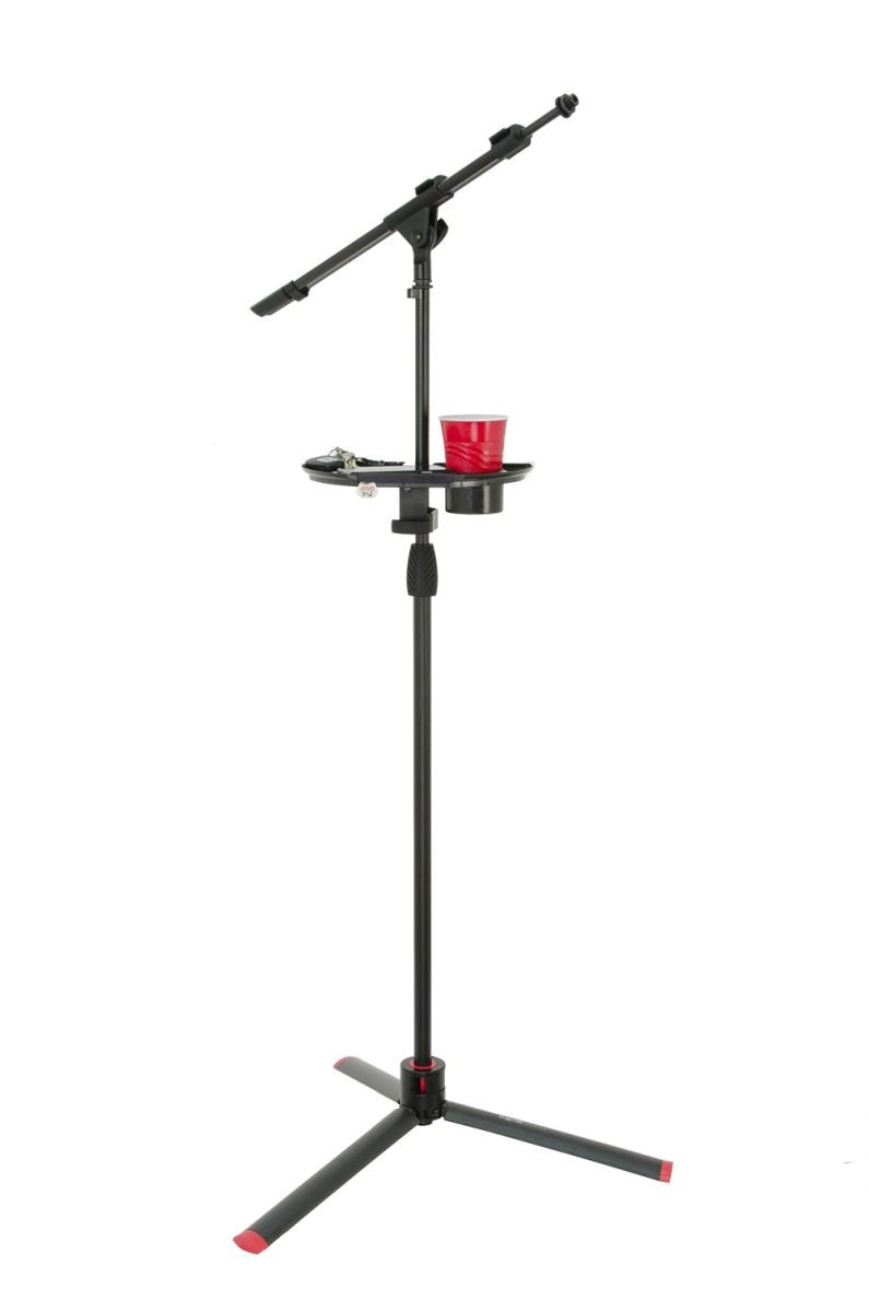 [AUSTRALIA] - Gator Frameworks Microphone Stand Accessory Tray with Drink Holder and Guitar Pick Tab; 12" x 7" (GFW-MIC-ACCTRAY) 