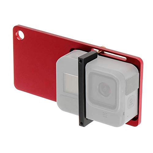 Hooshion Aluminium Alloy Gimbal Mount Gimbal Switch Mount Plate Adapter Extension Mount for Gopro Hero 8/7/6/5/4/3 OSMO Action/AKASO EK7000 4K Combine with OSMO Mobile 2/3 Zhiyun Smooth (Red) Red