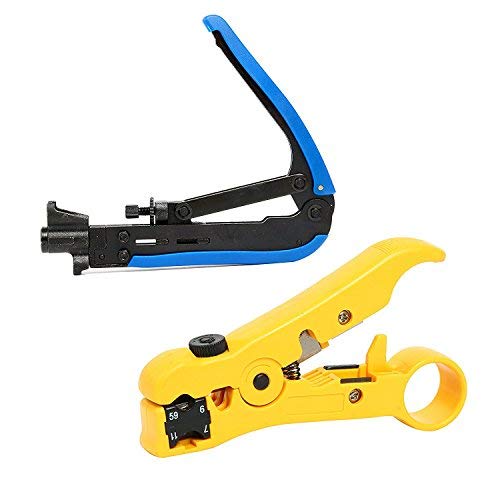 YaeTek RG59 RG6 RG11 Compression Tool Coax Coaxial Cable Crimper Stripper