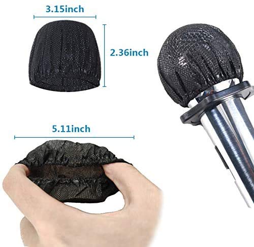 [AUSTRALIA] - Disposable Microphone Covers Non-Woven Mic Covers Handheld Microphone Windscreen Protective Cap for KTV Karaoke Recording Room News Gathering Stage Performance (100 pcs Black+Blue) 100 pcs Black+Blue 