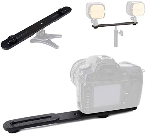 EXMAX® Dual Flash Bracket Holder for 1/4" Screw Tripod Light Stand DSLR Camera