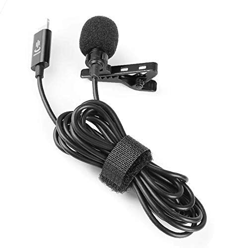 1.5m Professional Grade Lavalier Lapel Omnidirectional Phone Audio Video Recording Lavalier Condenser Microphone for iPhone 11 Pro 12 SE X Xr Xs max 8 8plus 7 7plus 6 6s 6plus 5 / iPad(1.5m)