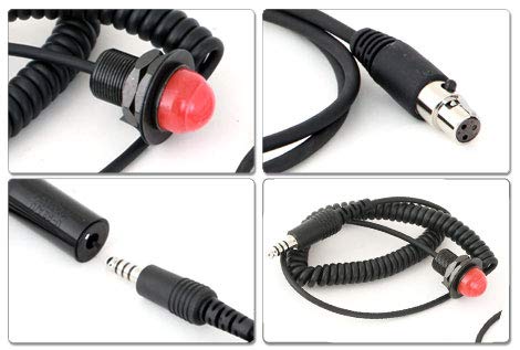 Rugged Radios PTT-HM-QD Quick Disconnect Hole Mount Push to Talk Coil Cord Cable