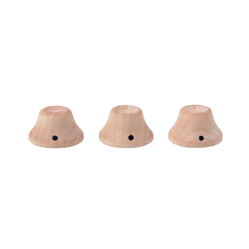 Alnicov 3-Pack Wood Knobs Lp/Strat Style Bell Knobs Guitar Bass Top Hat Wood Knobs With Indicator Dot Maple Wood