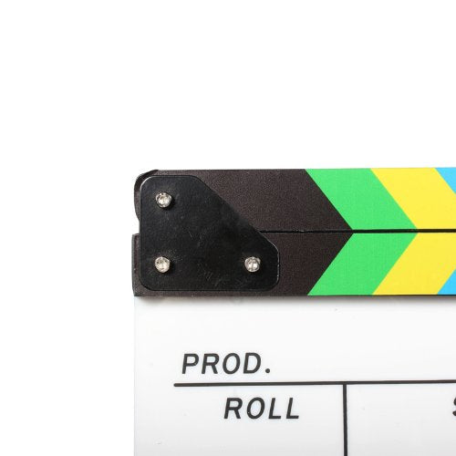 Andoer Acrylic Clapboard Dry Erase Director Film Movie Clapper Board Slate 9.6 11.7" with Color Sticks
