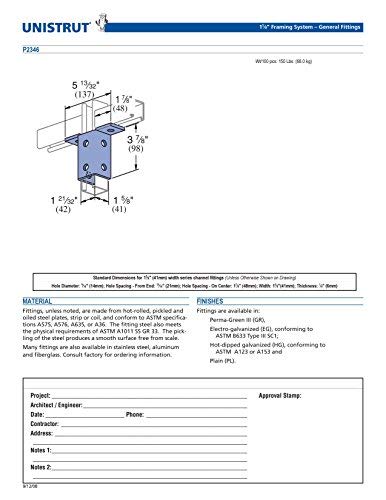 Genuine Unistrut P2346-EG 8 Hole Wing Shape 90 Degree Connector Fitting for All 1-5/8" Strut Channel