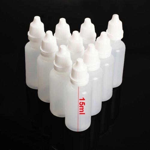 AKOAK 12 Pcs 15ml Plastic Squeezable Eye Liquid Dropper Bottles with Childproof Cap
