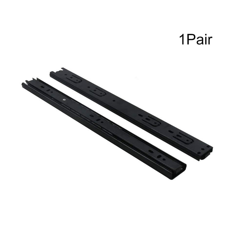 Juvielich 16" Cold Rolled Steel Drawer Slides, Full Extension Ball Bearing Slide Track Rail 35mm Wide 100-LBS Weight Capacity Black 1 Pair
