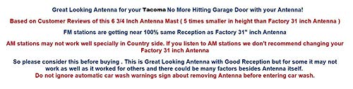 6 3/4" ANTENNA MAST - FITS : TOYOTA TACOMA 2005 06 07 08 09 10 11 2012 2013 2014 2015