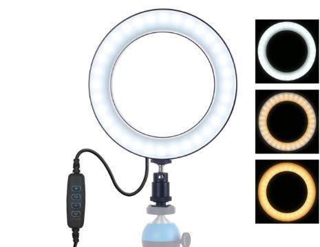 Ring Light 10 Inches - Gemwon O Ring Lights with Phone Holder, 3 Dimmable Color 10 Brightness Levels, LED Lighting for Phone/Streaming/YouTube Video/Photography/Makeup