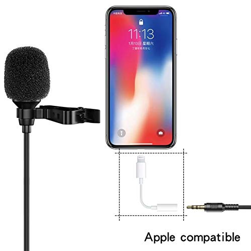 [AUSTRALIA] - 3.5mm Lapel Microphone, KOOPAO Omnidirectional Condenser Lavalier Mic with Clip for Apple iPhone Android Windows Computer Smartphone Interview YouTube Video Conference Podcast Voice Dictation 