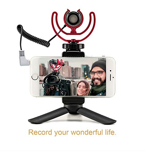 3.5mm TRS to TRRS Microphone Cable, Ancable 1/8 Male to Male Coiled Right Angle Mic Cord Compatible iPhone, Smartphone, Tablets with Rode SC7, VideoMic, VideoMicro Go, BOYA and More External Mic Black