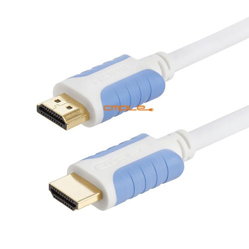 Cmple - 4K Gold Plated Ultra High Speed HDMI Cable - HDTV Cable with 3D HDR & Ethernet - 6 Feet, White 6FT