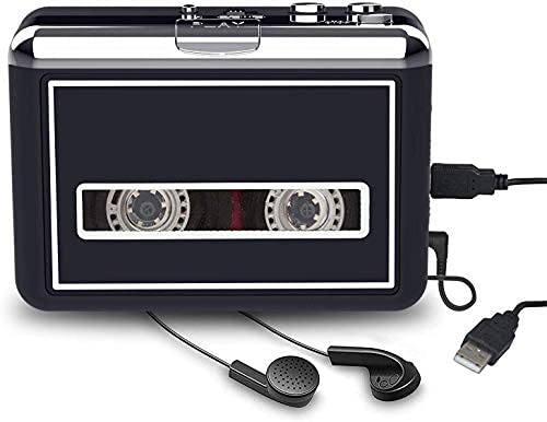 Rybozen Cassette Player, Portable Walkman & Convert Cassette Tapes to MP3 Converter, New Software (AudioLAVA) Black