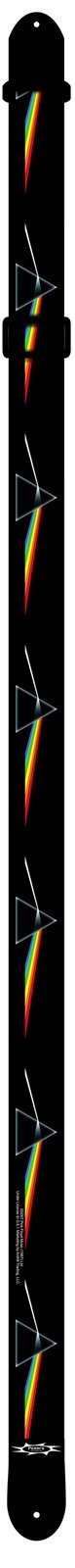 Perri's Leathers Official Pink Floyd Dark Side Of The Moon Guitar Strap, Black with Logo, Adjustable Length 39” to 58”, Strong, Reinforced Stitching, Durable, 2" Wide