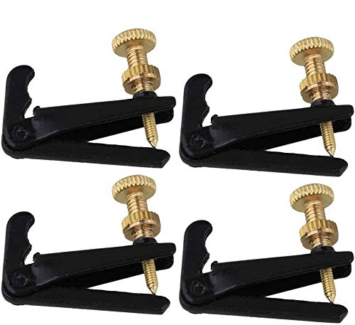 [AUSTRALIA] - Jiayouy 15Pcs 4/4-3/4 Size Violin Fiddle Accessories Kit with 4 Tuning Pegs Tailpiece Tail Gut 4 Fine Tuners Endpin Sound Post Bridge Chin Rest Replacement Parts Ebony Wooden 