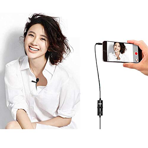 Boya BYM1 by Shotgun Video Microphone by-M1 Ultimate 3.5mm Lapel Mic Clip-On Video Recording Omnidirectional Condenser for iPhone Android Smartphone Mac Tablet DSLR Camcorder, Black