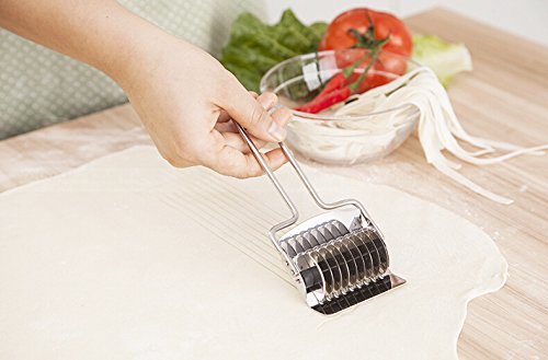 Pasta Noodle Cutter Stainless Steel Pasta Spaghetti Maker Noodle Lattice Roller Dough Cutter Mincer Kitchen Tool