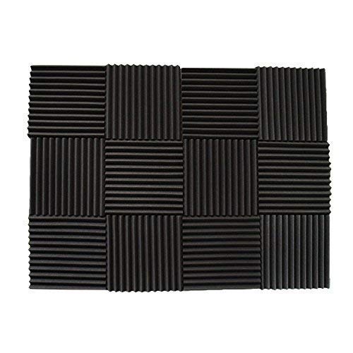 Foamily 12 Pack- Acoustic Panels Studio Foam Wedges 1" X 12" X 12" Charcoal