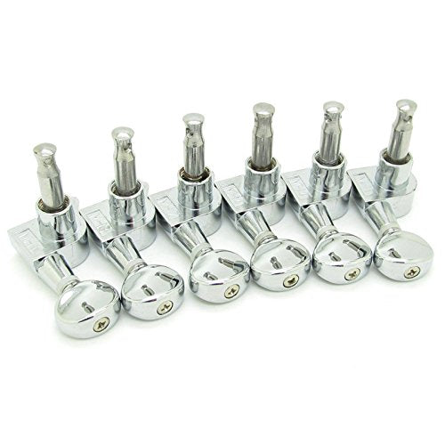 6 Right Electric Guitar Concave Button Machine Heads Tuning Pegs Chrome