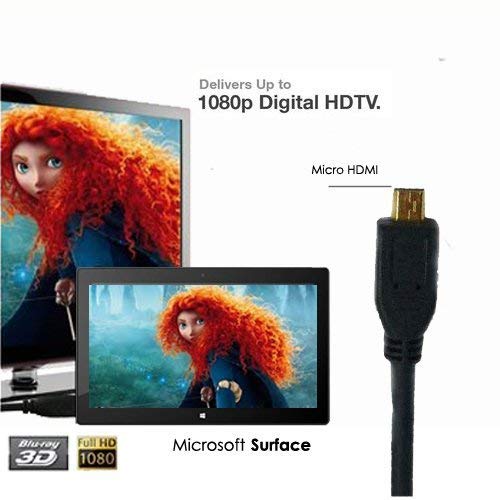 Premium Micro HDMI to HDMI Cable Compatible for Microsoft Surface RT & Microsoft Surface 2 (NOT for PRO Series) - Connect The Tablet to TV LCD HDTV etc by Master Cables