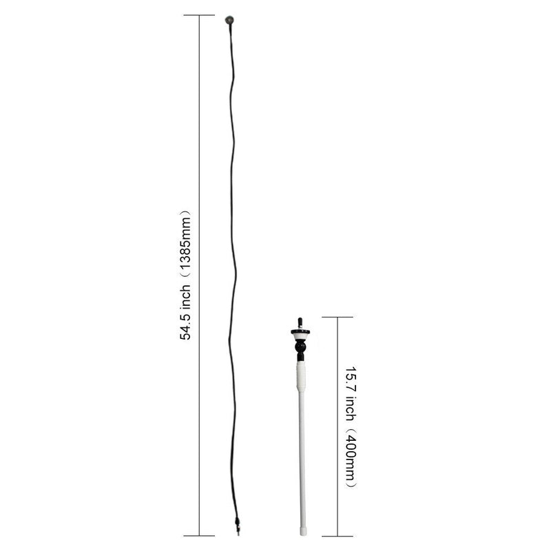 Herdio Waterproof Marine Antenna Rubber Duck Dipole Flexible Mast FM AM Antenna for Boat Radio Car ATV UTV RZR SPA White