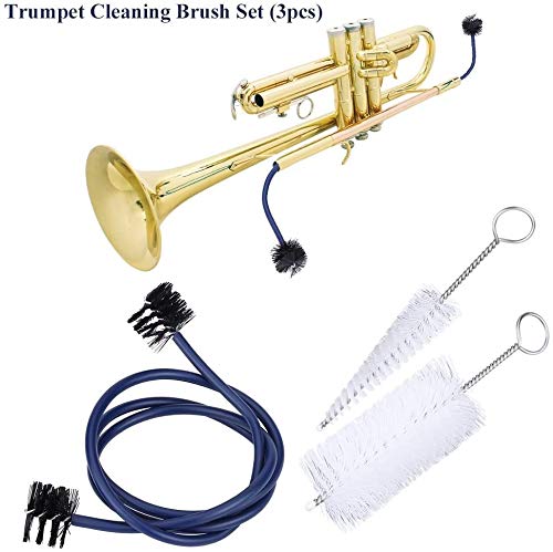 NATEE Trumpet Cleaning Kit, Set of 3 Trumpet Brushes, Cleaning Brush Trumpet Cleaning Kit Trumpet Brush Trumpet Cleaning Brushes Set Kit Musical Instrument Maintenance Care Accessory