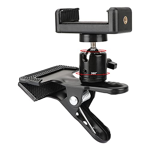 CAMVATE Heavy Duty Spring Clamp Bracket with Adjustable Ball Head Smartphone Clip(50mm Jaw Opening)
