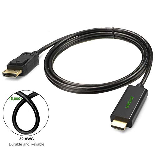 [AUSTRALIA] - DisplayPort to HDMI Cable 6ft 5-Pack, Display Port (DP) to HDMI Cable 6 feet Adapter for All DisplayPort Laptop/Computer to Monitor/HDTV/Projector with HDMI BK6ft5P 