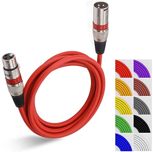 XLR Cable EBXYA Male to Female Balanced XLR Microphone Lead Coloured DMX Patch Cables 2M 6Packs 2M 6-Pack