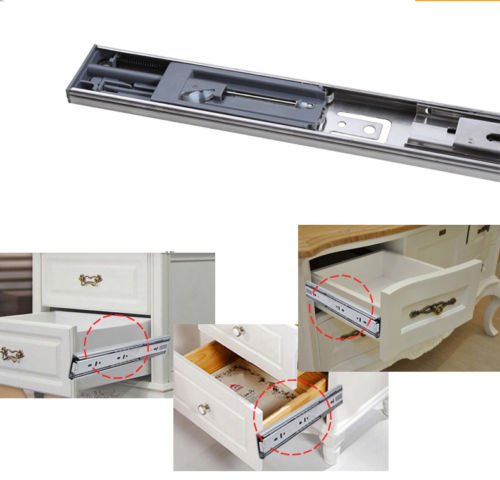 UHPPOTE Soft Close Ball Bearing Spring Damp Drawer Orbit Slide Runners 3 Section Glide - 10inches 10"/25cm