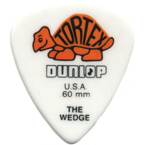 Dunlop 424P.60 Tortex Wedge, White/Orange, .60mm, 12/Player's Pack