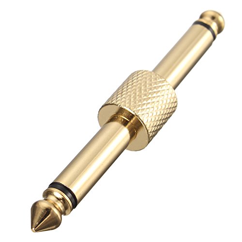 [AUSTRALIA] - VizGiz 4 Pack Pedal Coupler 1/4 inch 6.35mm 1/4 Male to Male Coupler Jack Plug Adapter Straight Connector for Guitar Effects PedalBoard Accessories Pedal Board Audio Gold Plated Metal Adaptors 