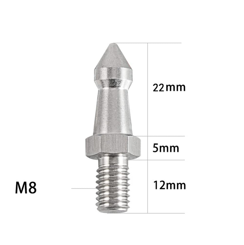 Foto&Tech 3 Pieces Stainless Steel Tripod Feet Spike Compatible with Benro Gitzo Induro Kingjoy Manfrotto, Thread Tripod Foot Replacement for Smooth and Uneven Surfaces (M8) M8
