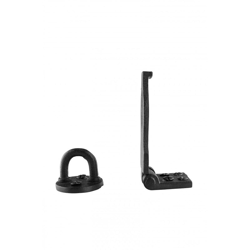 Decorative Black Wrought Iron Hasp Lock 4" X 1.75" Heavy Duty Rust Resistant Hasp Latches Safety Padlock Clasps for Cabinets, Chests Or Doors with Screws | Renovators Supply Manufacturing