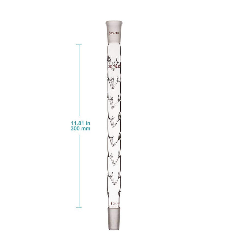 stonylab Vigreux Distillation Column, 24/40 300 mm Length Borosilicate Glass Fractional Distillation Column Vigreux Column with Indentations for Laboratory