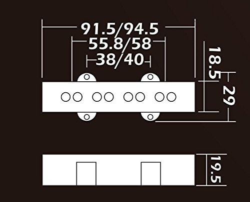[AUSTRALIA] - KAISH Black Alnico 5 J Bass Pickups Set 60s Vintage Sound 4 String Jazz Bass Pickup 