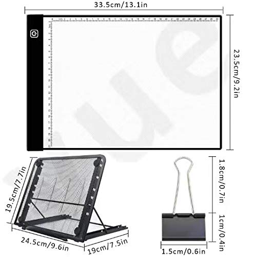 Diamond Painting Light Cushion kit with Metal Bracket, LED Light Box USB Powered dimmable Tracer Light Board, with 6 Fixing Clips, Easy for Vinyl Weeding, Diamond Drawing, Painting (A5) A5