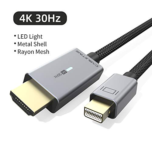CABLETIME Mini DisplayPort to HDMI Cable 4k with Indicator Light,Thunderbolt to HDMI Adapter, Gold-Plated Cord Converter for MacBook Air/Pro, Surface Pro/Dock, Monitor, Projector and More (3M/9.9FT) 3M/9.9FT