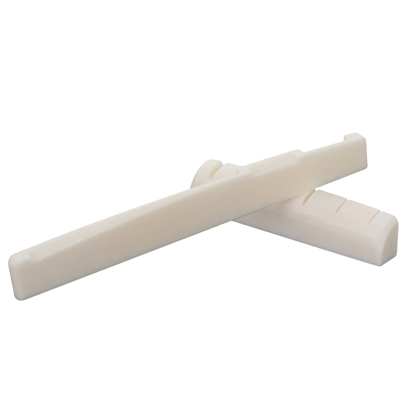 1 Sets 2pcs Left handed 6 String Acoustic Guitar Bone Bridge Saddle and Nut Set Made of Real Bone 43x6x9/72x3x9mm