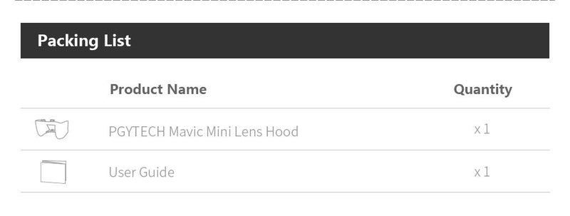 PGYTECH Lens Hood for Mavic Mini 2/ Mavic Mini