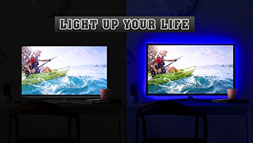 [AUSTRALIA] - Bason LED TV Backlight- White+RGB Led Light Strip, 16 Colors Waterproof LED Lights for TV, USB Bias Lighting with Remote for Home Movie Theater Decor.(60-70") 