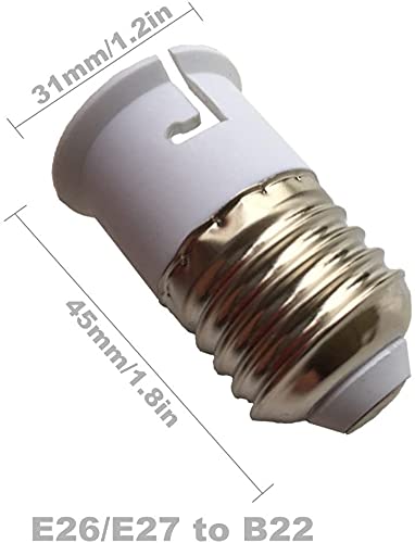 DZYDZR 10 pcs Bulb Holder E27 to B22 Adapter Converter - E26 Light Socket to B22 Light Bulb Base Socket, Fits LED/CFL Light Bulbs, Heat-resistant, Anti-burning, No Fire Hazard