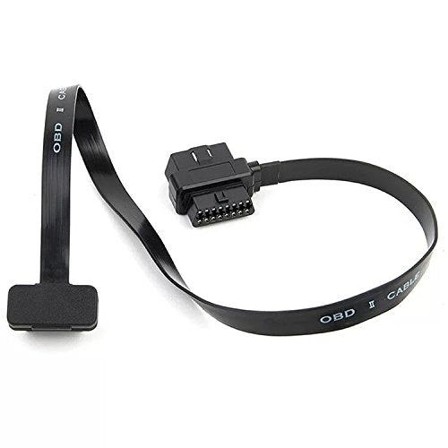 OLLGEN 60CM Ultra Slim 2 in 1 OBDII OBD2 Cable 16 Pin Female to Male/Female Extension Connector Cable Splitter,24Inch/2Feet