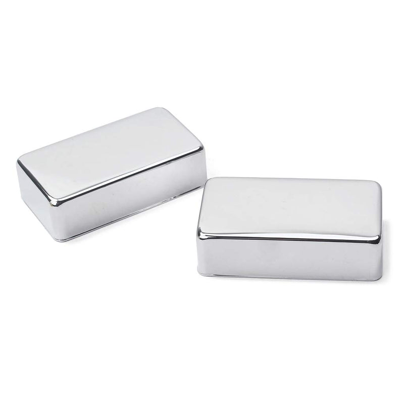 Alnicov 50mm Metal Humbucker Guitar Pickup Covers for Electric Guitar, Chrome (Pack of 2)