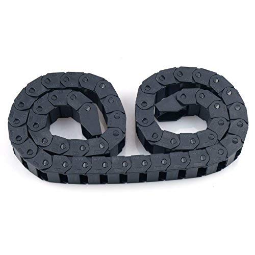 URBEST 15mm x 20mm Black Plastic Flexible Nested Semi Closed Drag Chain Cable Wire Carrier 1M for Electrical Machines 15x20mm